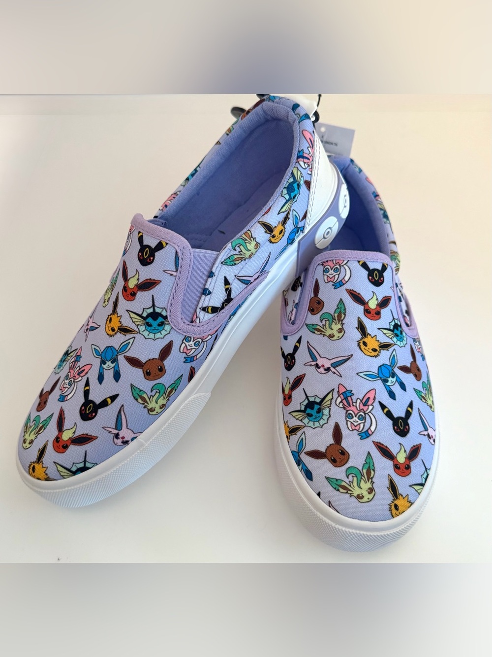 SOLD - Kids Pokemon Slip-On Sneakers with Colorful Character Print - Lavender